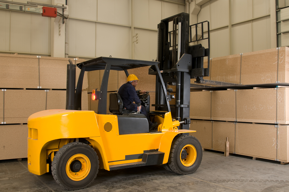 Forklift,Operator,Working,At,Warehouse,-,A,Series,Of,Metal